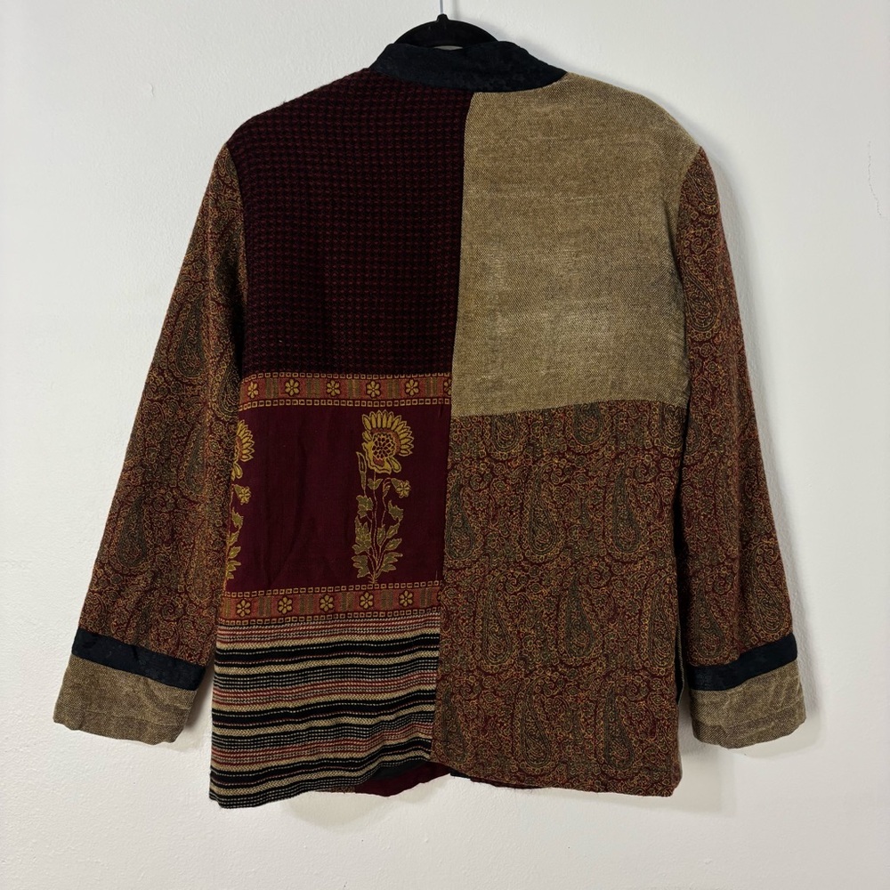 White Stag Patchwork Tapestry Jacket Boho Quilted… - image 2